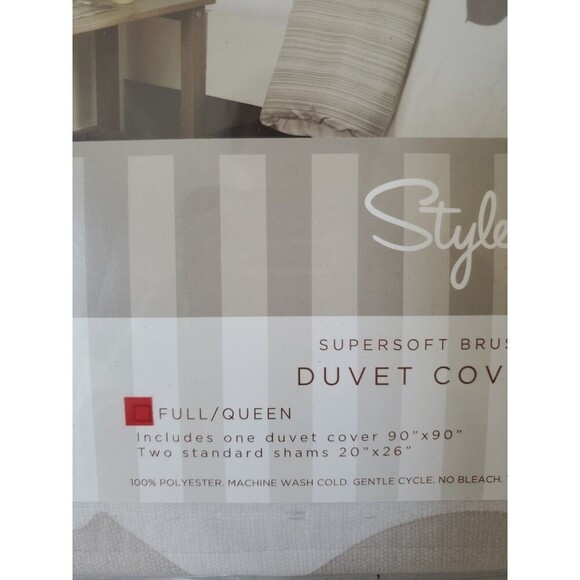 Style Happy Poplar Leaves Full QueenDuvet Cover & Shams Set Brown Olive 3pcs - Picture 2 of 13